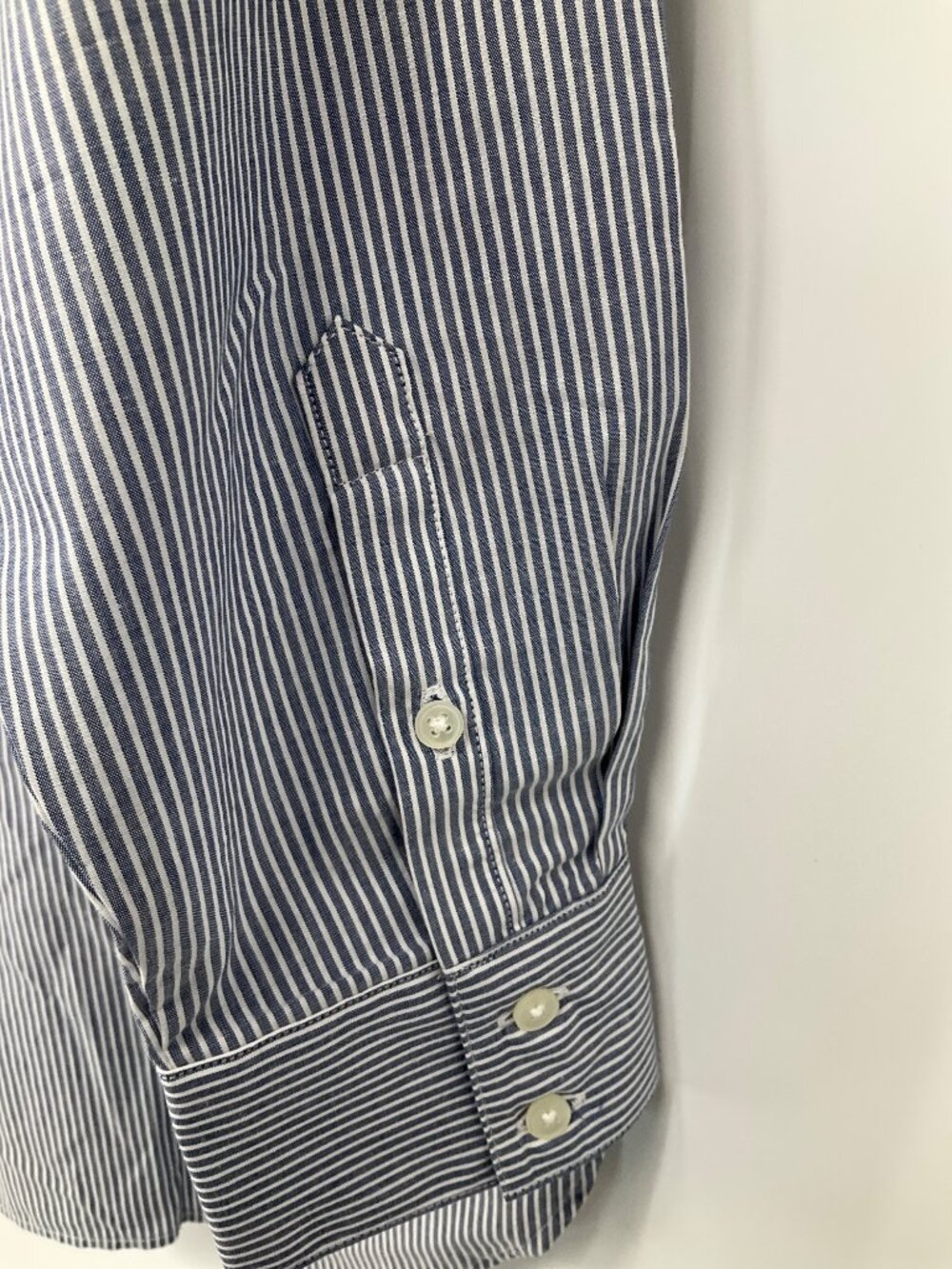 Banana Republic size Small NEW Blue white stripe button-front blouse - Picture 7 of 8